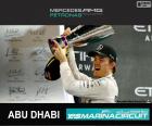 Нико Росберг празднует свою победу в Гран-при Абу-Даби 2015